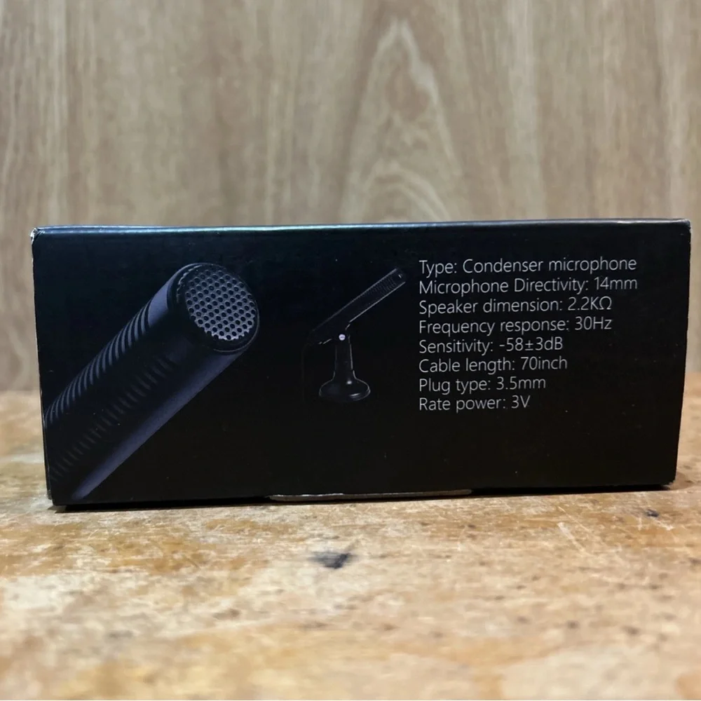 Desk Microphone MPH-01 for Steaming Broadcasts Gaming - 3.5mm Jack Black S12